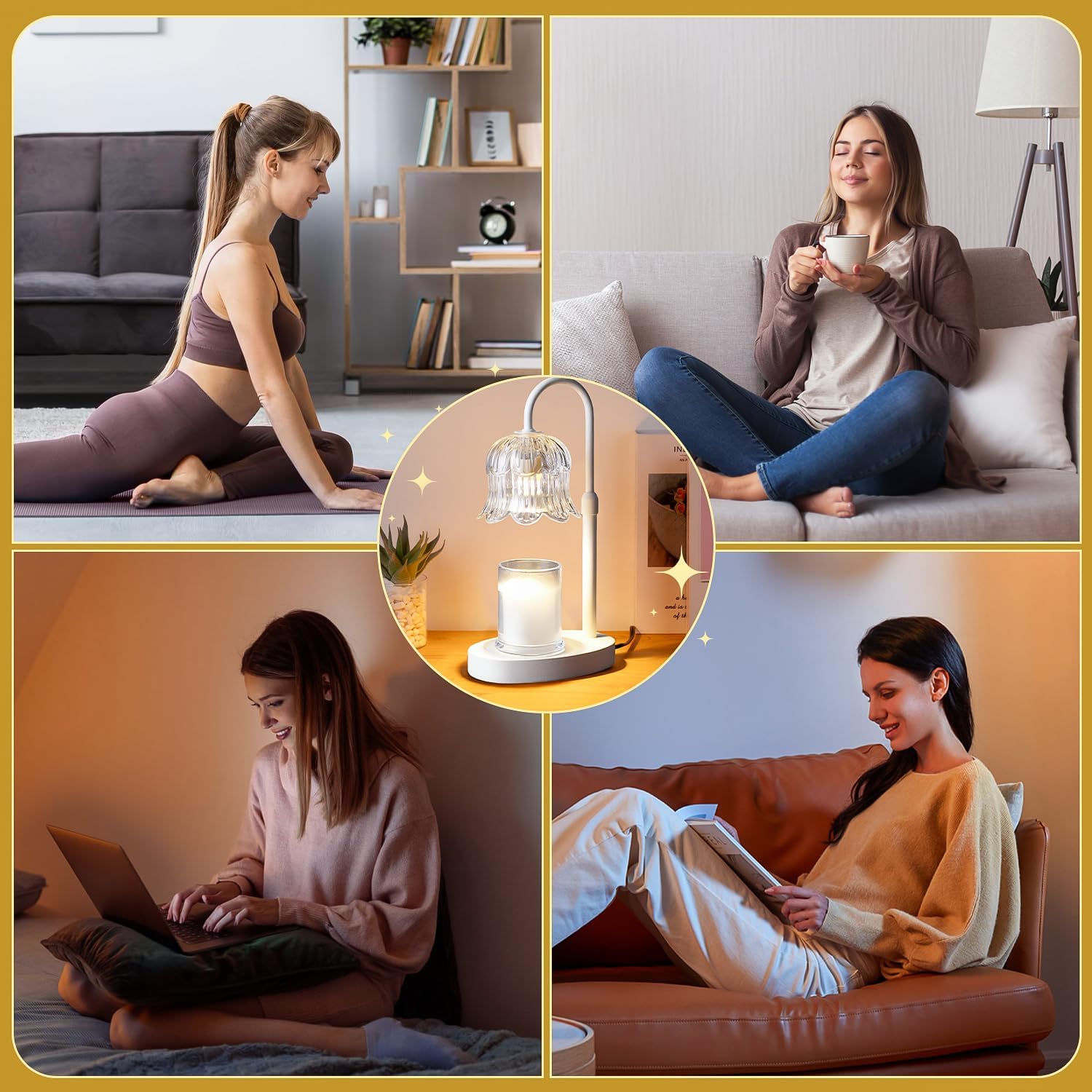 Thumbnail 6 de CRMILL CXRLD-001 Candle Warmer Lamp, Adjustable Height, Timer, White Metal