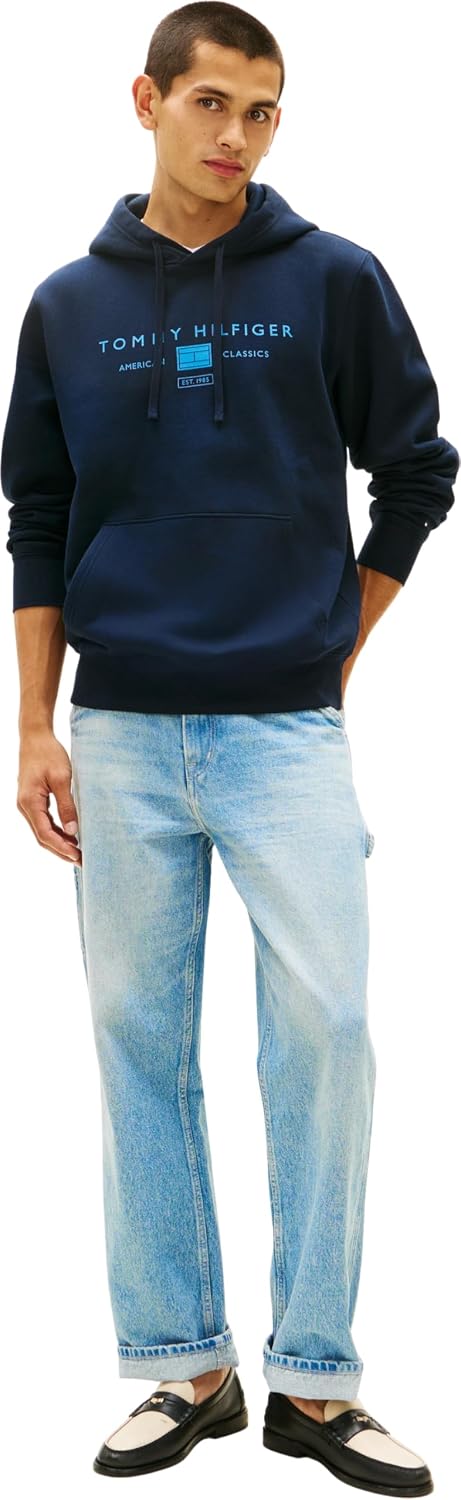 Detalle de Tommy Hilfiger Men's Brand Love Tr Mono Stack Hoody Mw0mw42464 Pullover Hoodie