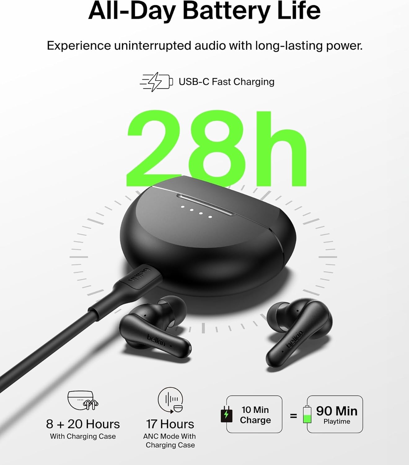 Thumbnail 2 de Belkin SoundForm Rhythm ANC True Wireless Earbuds