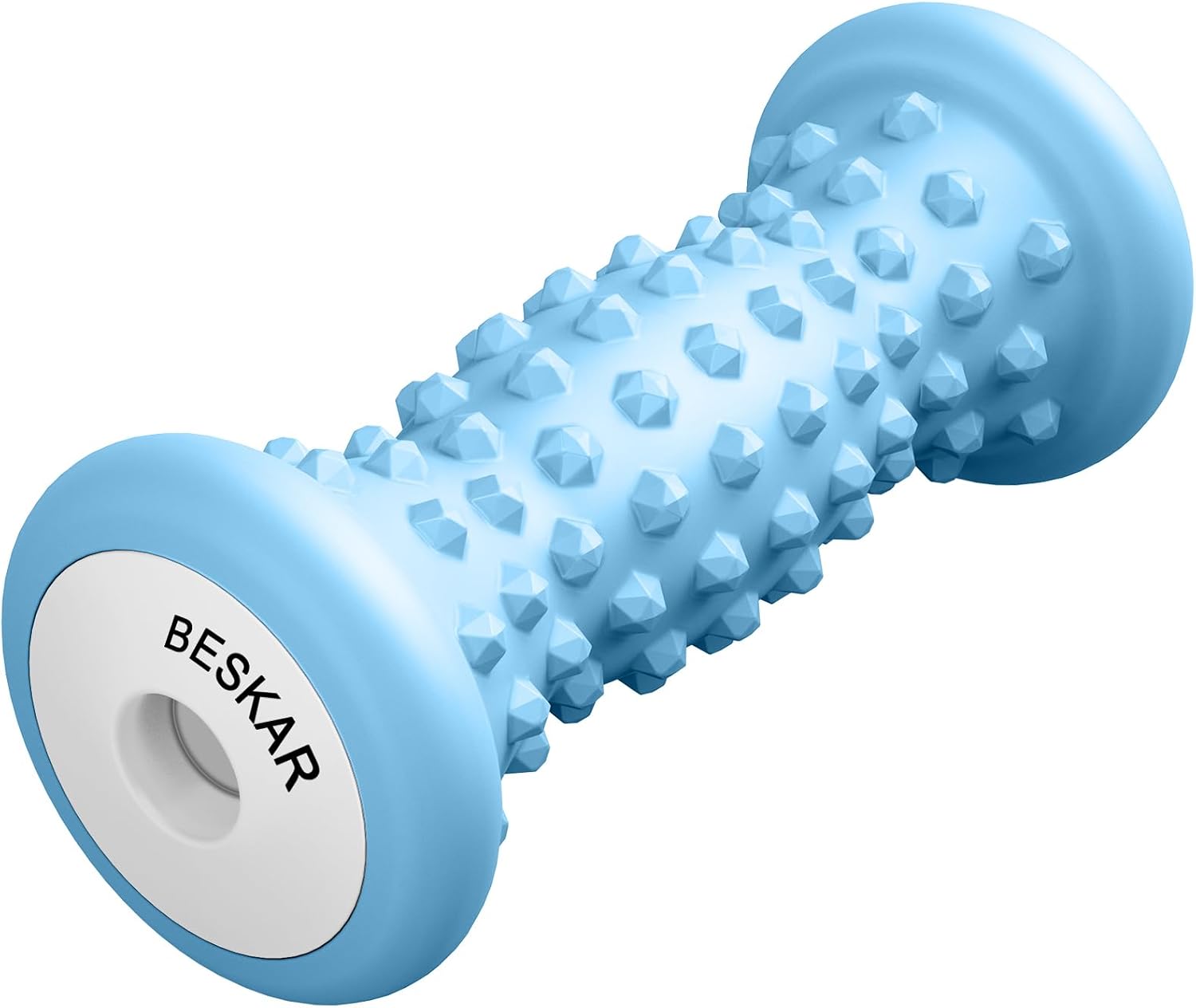 Detalle de BESKAR Fußmassagerolle für Plantarfasziitis – tragbare Gummi-Massagerolle für Triggerpunkt- und Tiefengewebe-Massage, blau