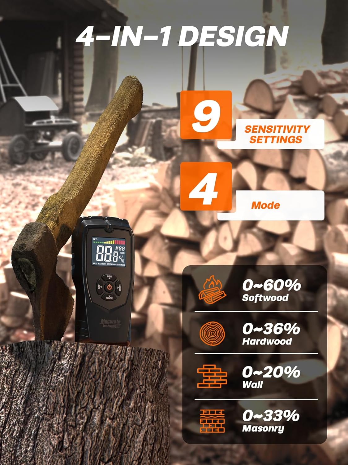 Thumbnail 4 de Pinless Moisture Meter 4-mode non-destructive detector