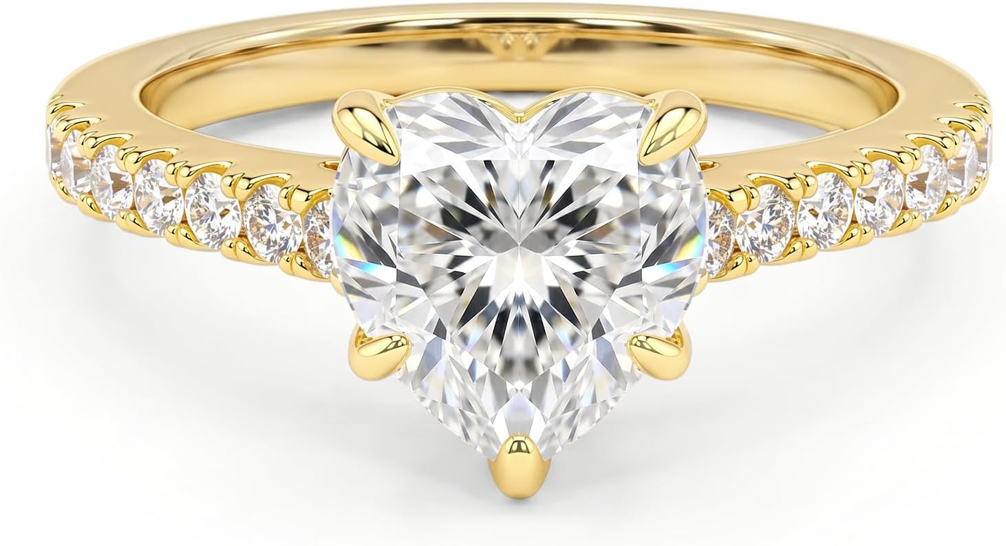 Thumbnail 6 de MystiqueMark Heart-Cut Moissanite Ring, Sizes 5–10