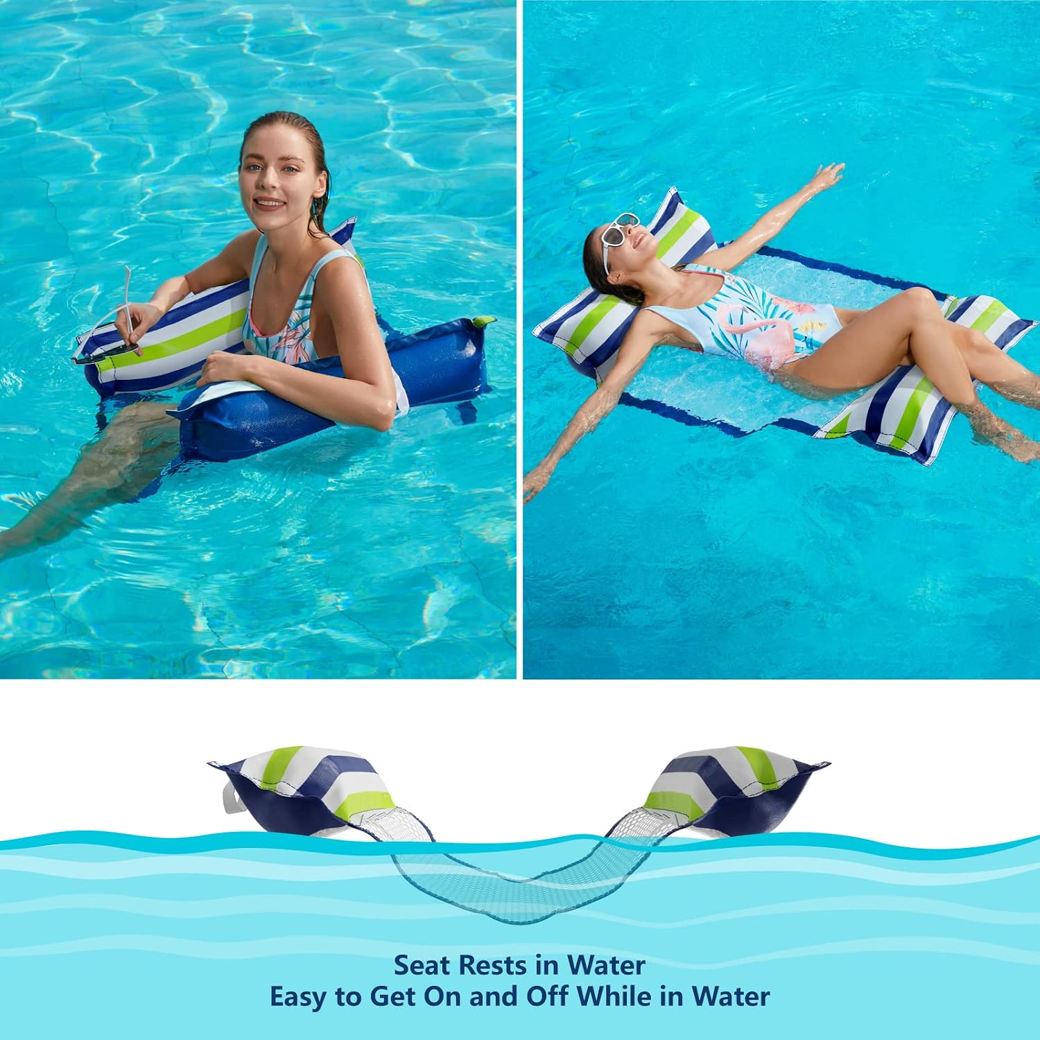 Detalle 2 de Jasonwell Pool Hammock Float 4-in-1