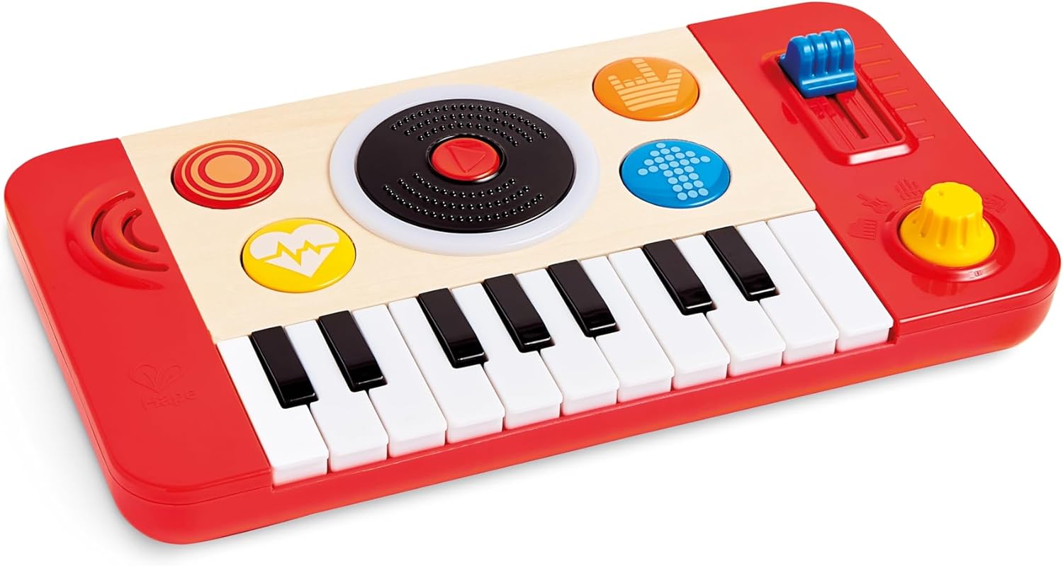 Hape DJ Mischpult – Elektronisches Kinder-Mix- und Spin-Studio mit Soundeffekten, Scratch- und Lichteffekten (ab 12 Monaten)