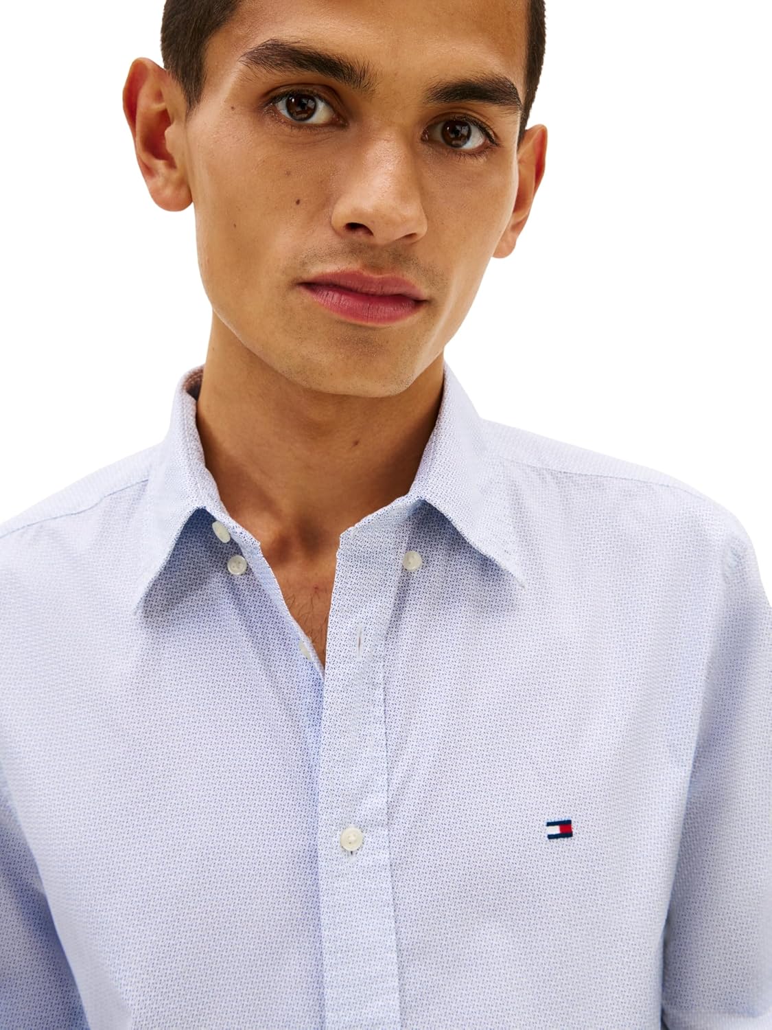 Thumbnail 3 de Tommy Hilfiger Men's Flex Poplin Fake Solid RF Shirt (MW0MW41711) – Long Sleeve, Pack of 1