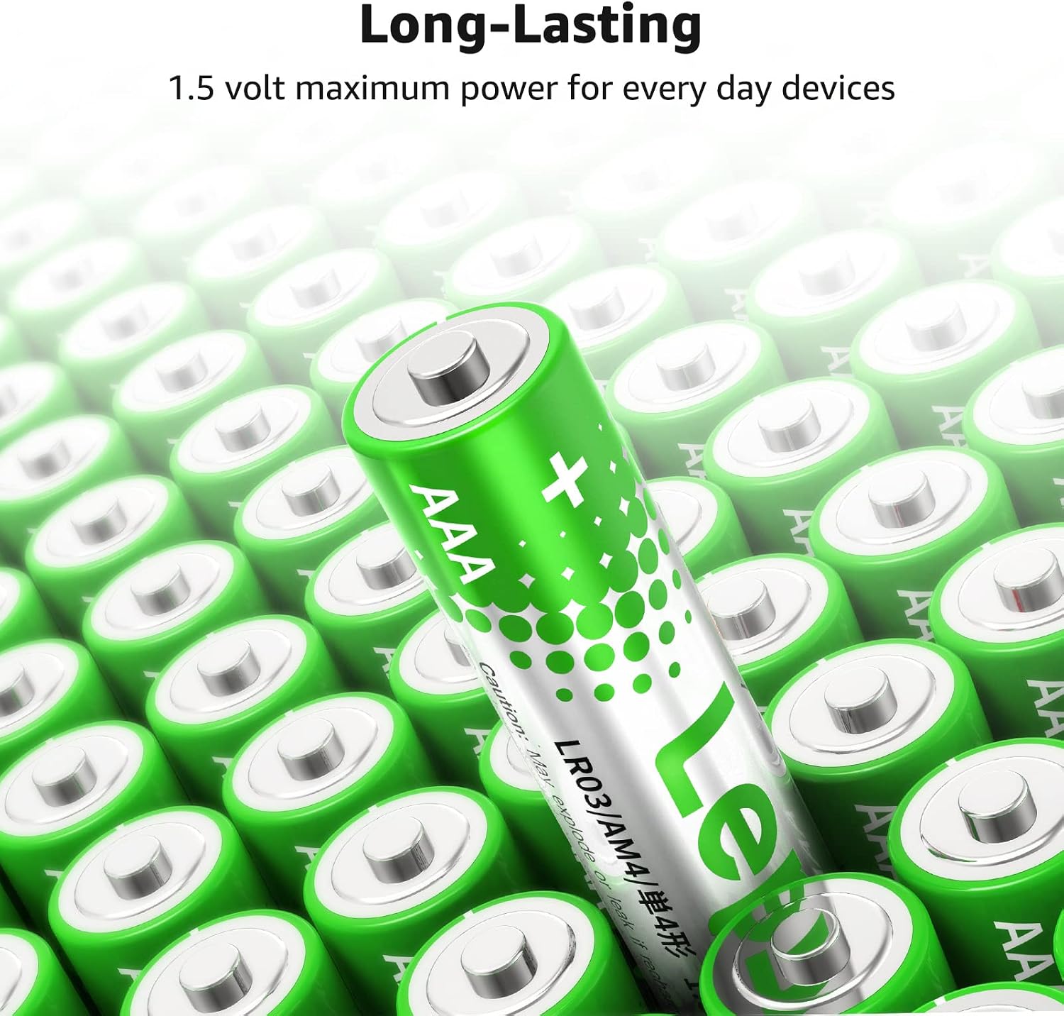 Detalle de Lepro AAA Alkaline Batteries 24 Pack (1200mAh) with Anti-Leakage Technology