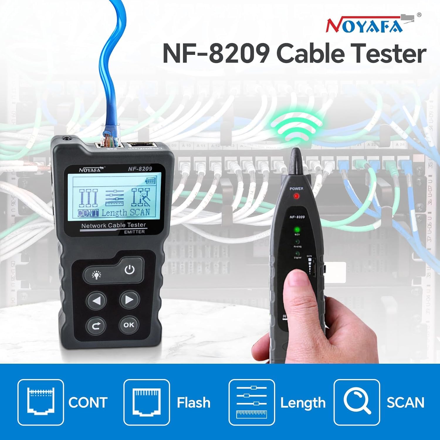 Detalle 2 de NOYAFA NF-8209 Kabeltester 200 m