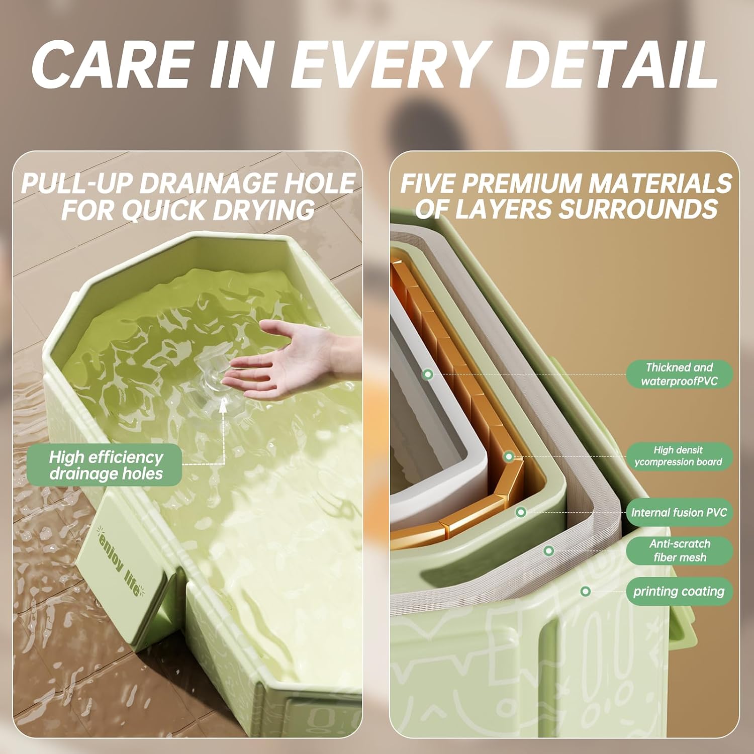 Detalle 1 de IcyByte Collapsible Baby Bathtub, 2.8-Inch Folded