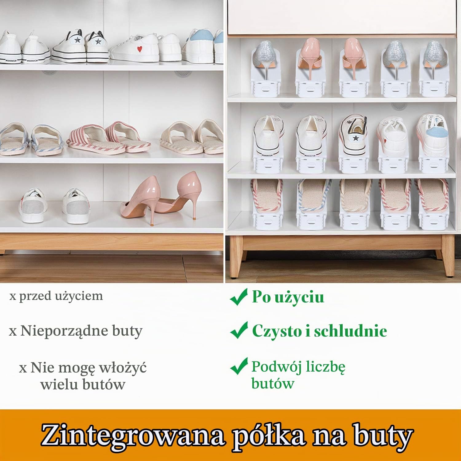 Detalle 1 de UISEBRT UIS-HAG9003 stojaki na buty, 10 sztuk, regulowane i antypoślizgowe