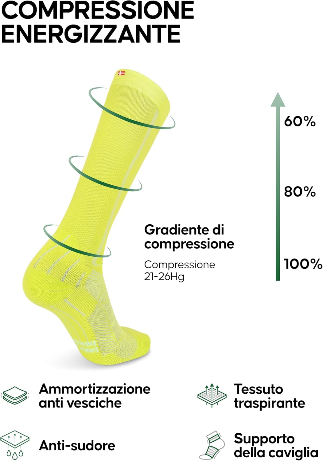 Thumbnail 1 de DANISH ENDURANCE Calze Compressione Graduata 21-26 mmHg – Uomo/Donna, 1 Paio