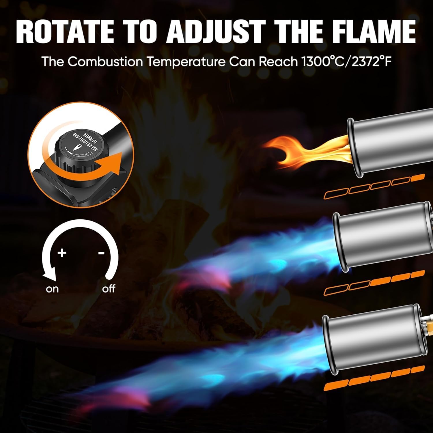 Detalle de SuniqFyre GF8016 Propane Weed Burner 2-Pack with Adjustable Flame and Piezo Ignition