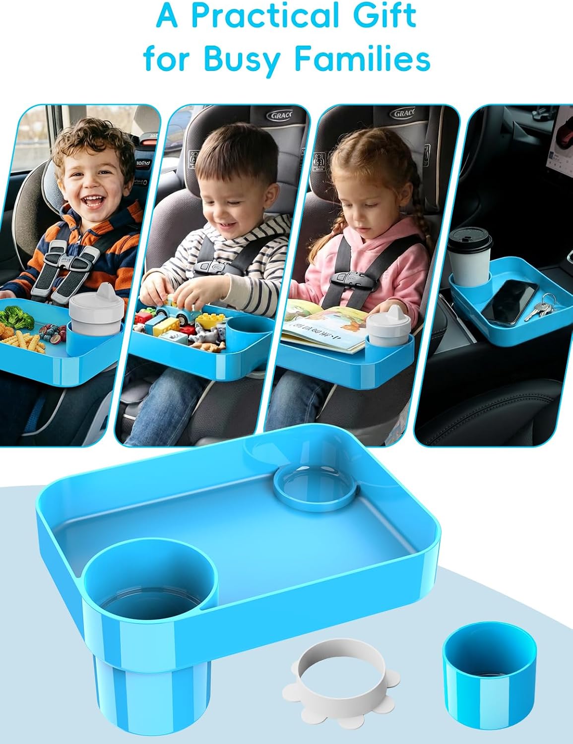 Detalle 2 de BBSDA car seat snack tray, 9.06 x 6.5 inches