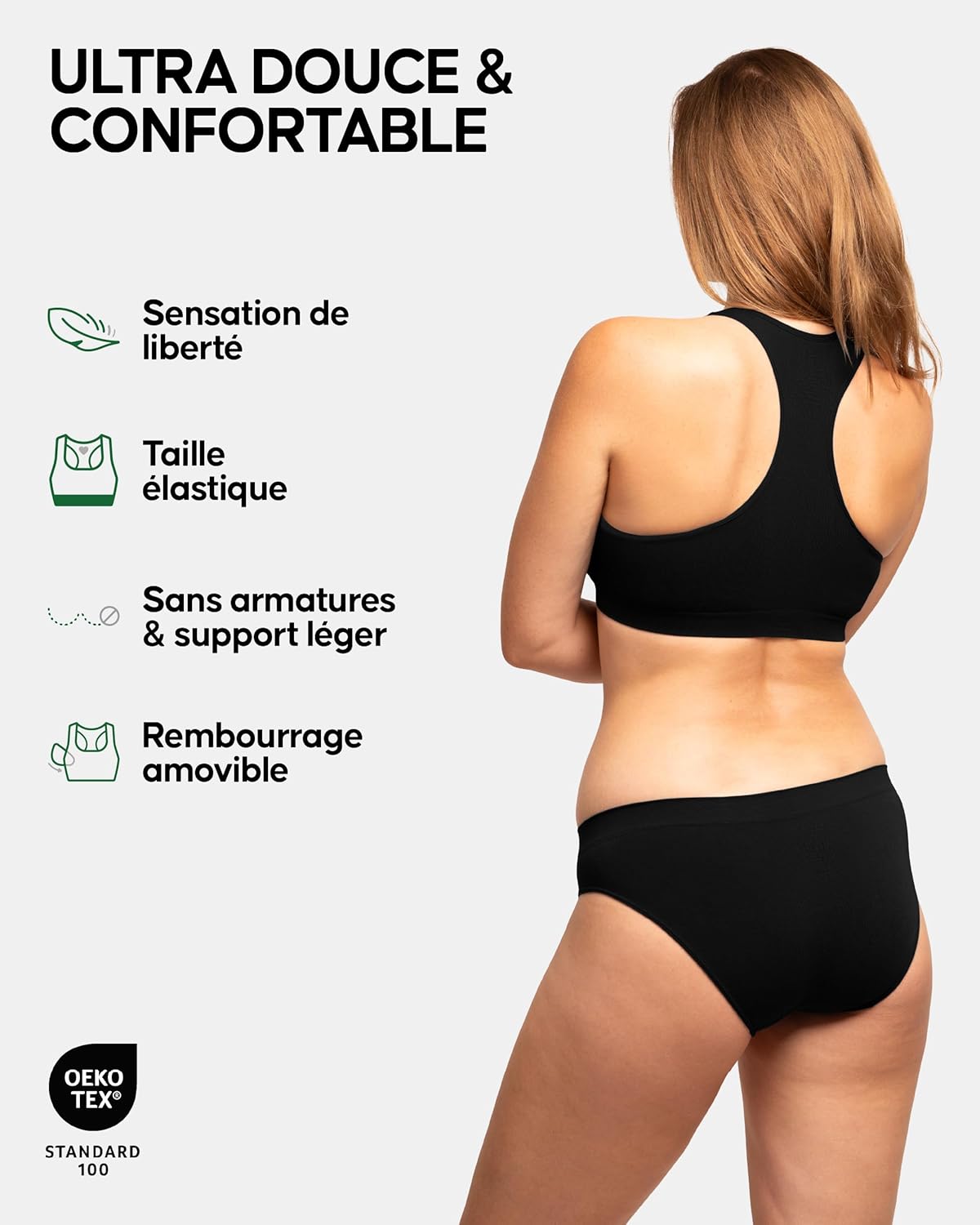 Detalle de DANISH ENDURANCE Culottes en coton bio — Lot de 3 ou 6, confort quotidien pour femme