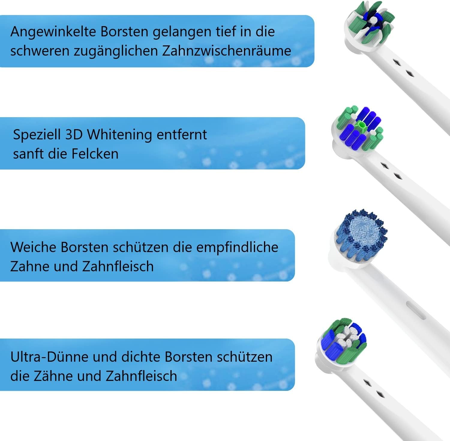 Thumbnail 1 de 16 Aufsteckbürsten (4 Modelle) kompatibel mit Oral-B elektrischen Zahnbürsten – Sensitive, Precision Clean, 3D Whitening, Cross Clean