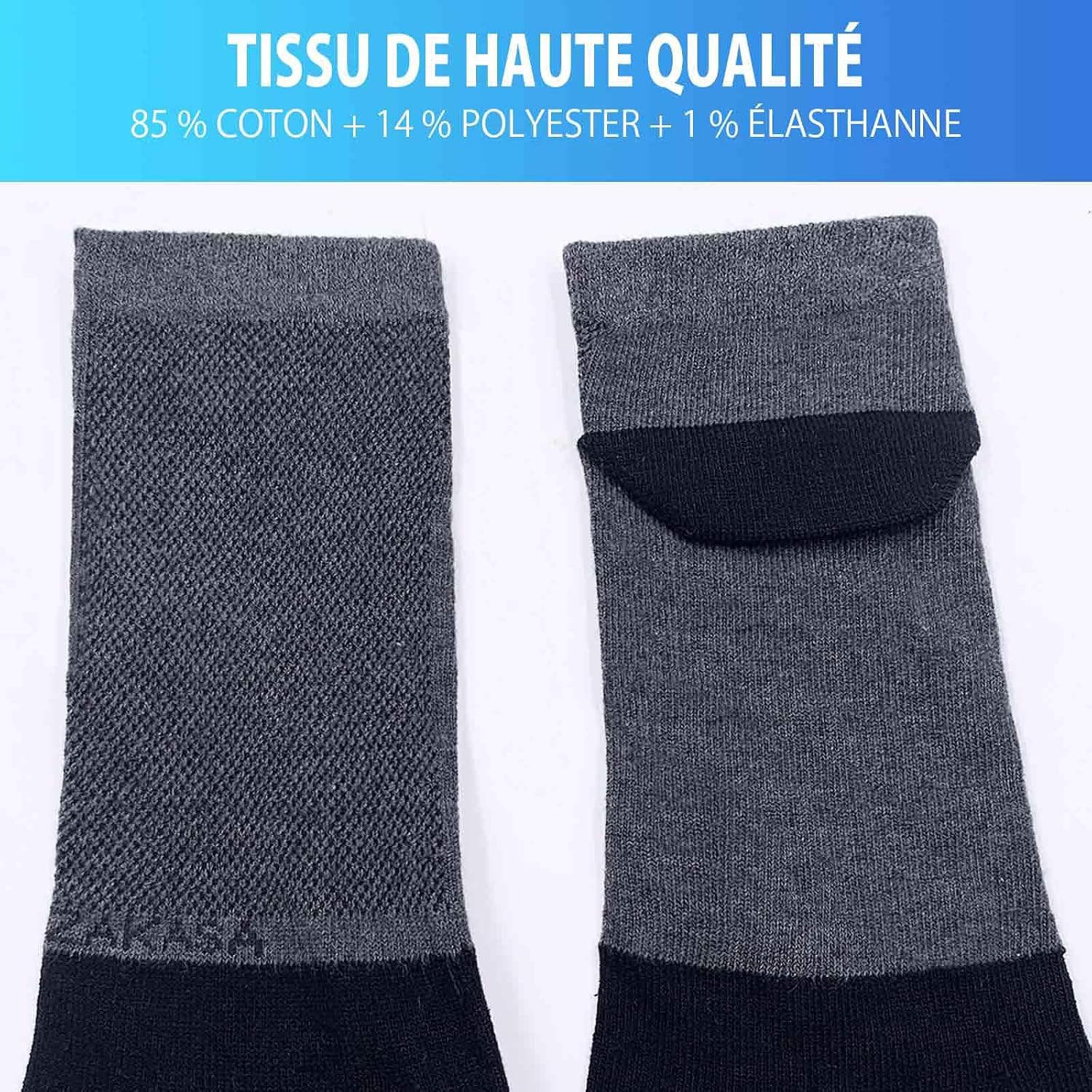 Detalle de PUTUO Chaussettes à Doigts de Sport pour Homme – Chaussettes à 5 Orteils en coton, respirantes et confortables