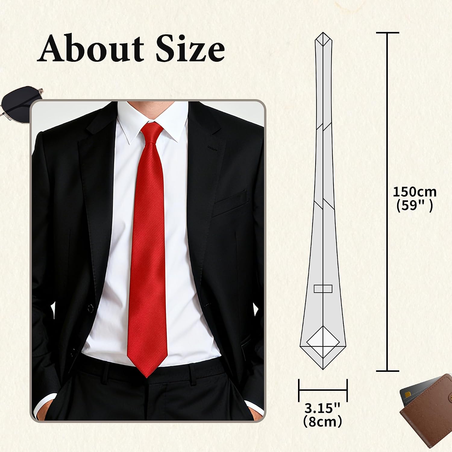 Thumbnail 1 de FIXSMITH Men's Necktie, 59-Inch Length