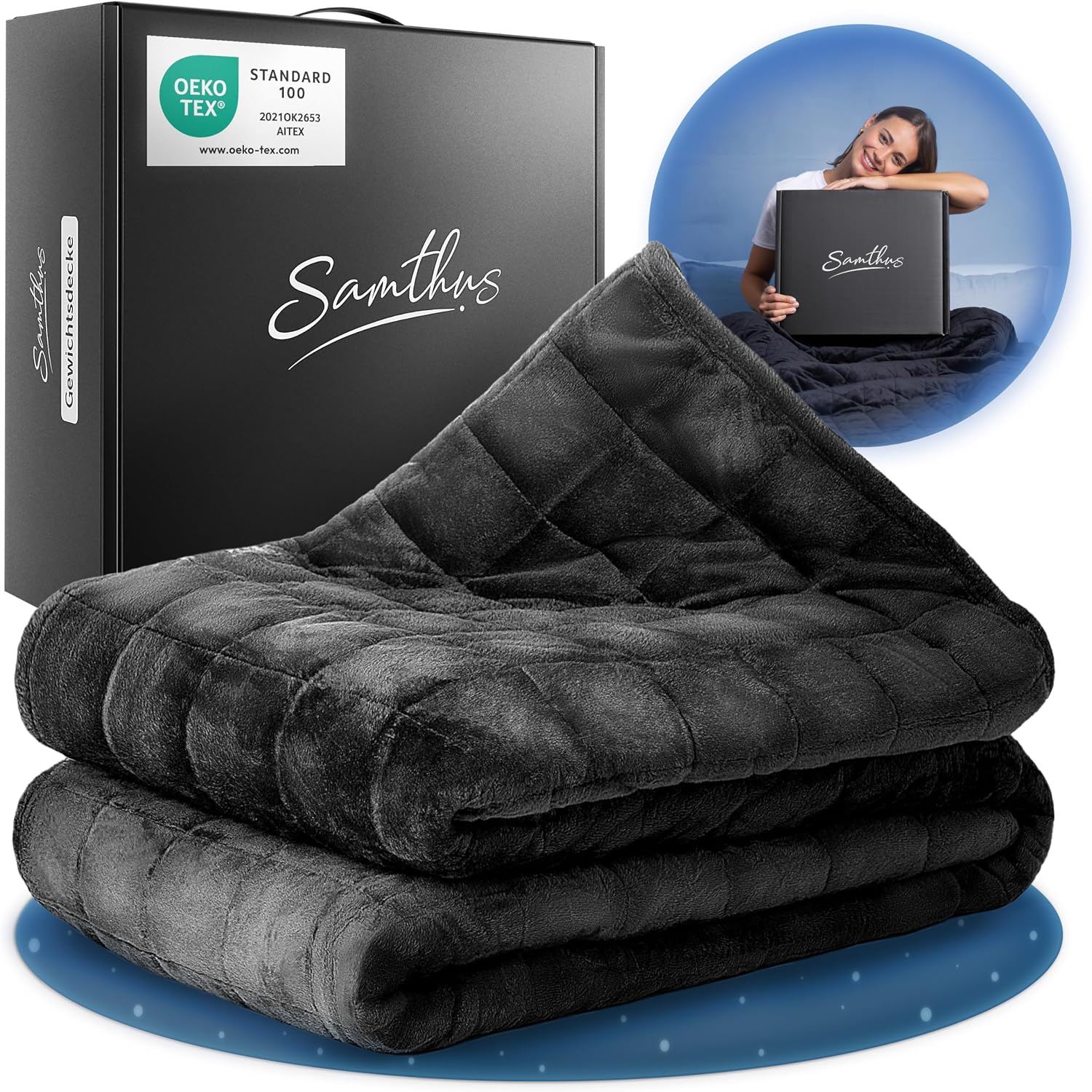 Detalle de Samthus Gewichtsdecke 135x200cm 6kg Sherpa Fleece