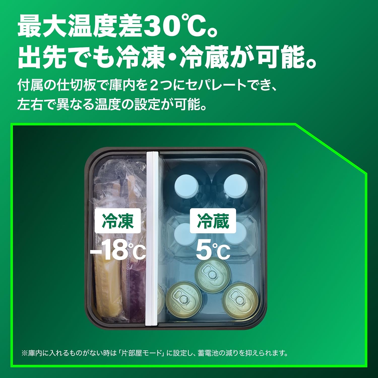 Detalle 2 de HiKOKI UL18DD(LMG) 18Vコードレス冷温庫 3電源対応・2部屋モード
