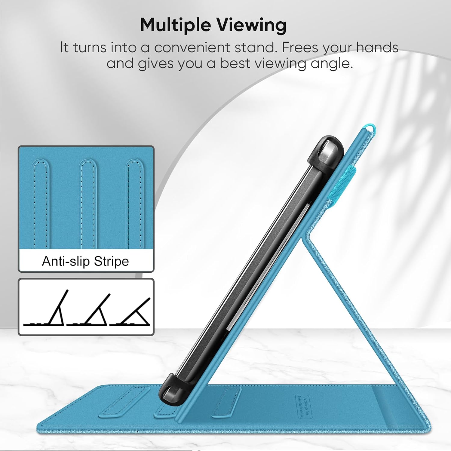 Thumbnail 2 de Fintie Tablet Universal Hülle 9–11 Zoll – Glitzer Blau mit Multi-Winkel-Ständer