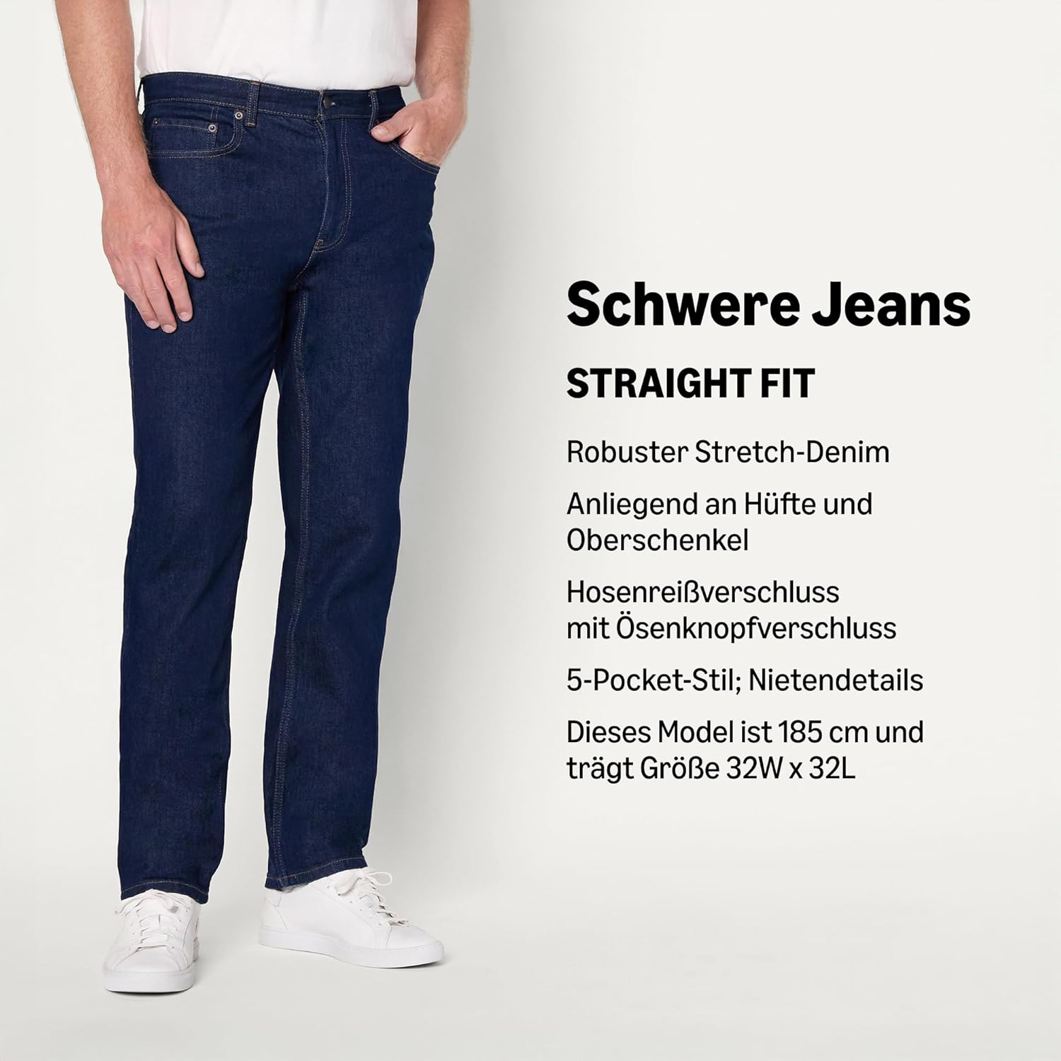 Thumbnail 3 de Amazon Essentials Herren Straight-Fit-Jeans mit geringem Stretchanteil