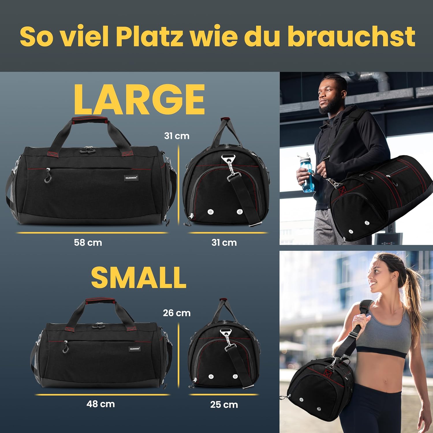 Detalle 2 de Heldenwerk Sporttasche groß 2-in-1
