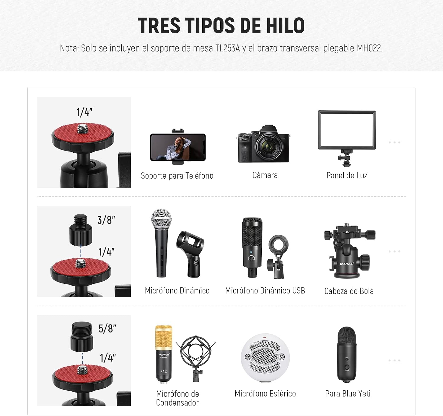 Thumbnail 3 de NEEWER TL253A - Soporte de Mesa Telescópico para Cámara