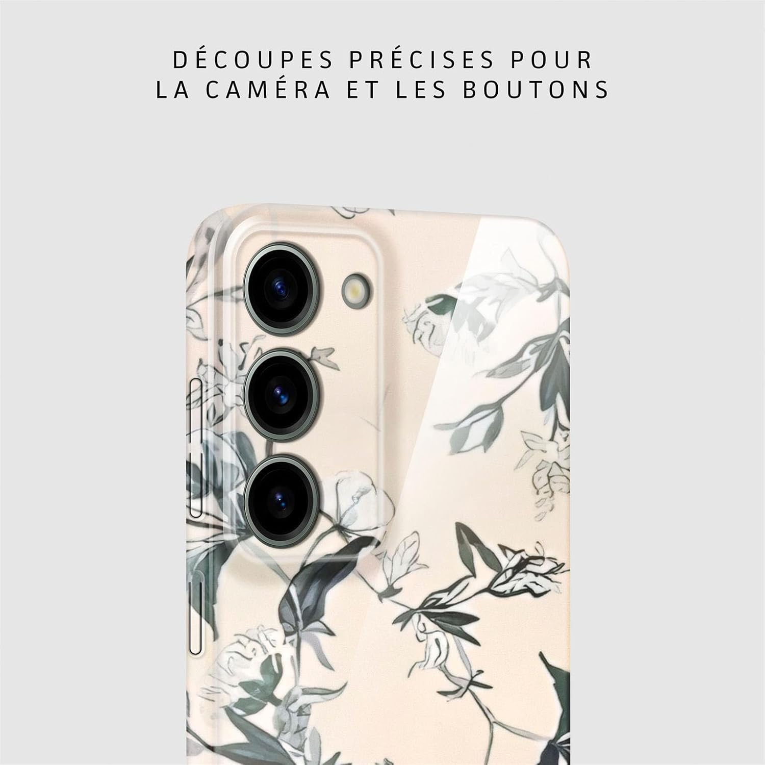 Thumbnail 6 de ONEFLOW Coque de protection rigide fine pour Samsung Galaxy S23 – motif floral, beige crème