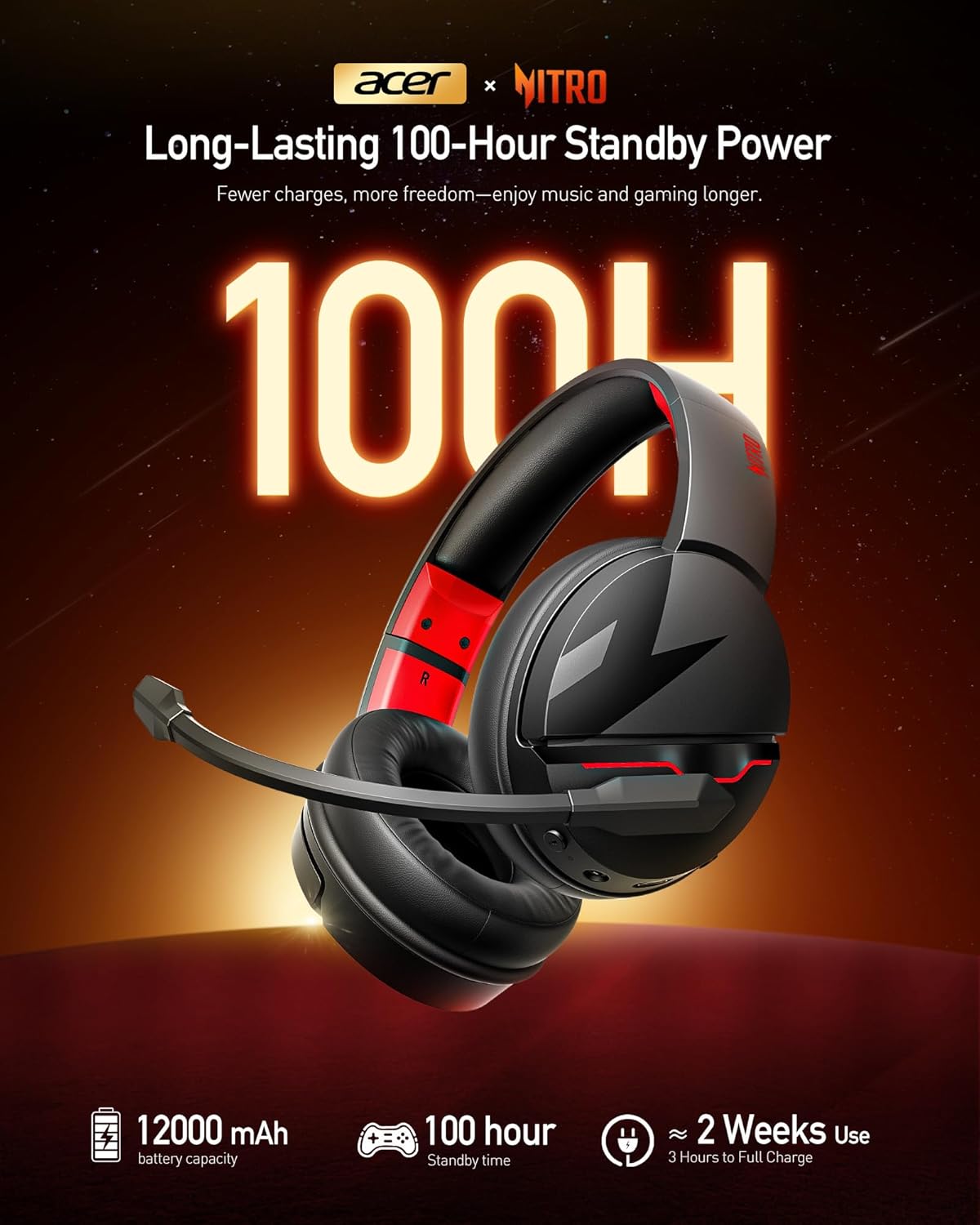 Thumbnail 1 de acer Wireless Gaming Headset 100H Battery