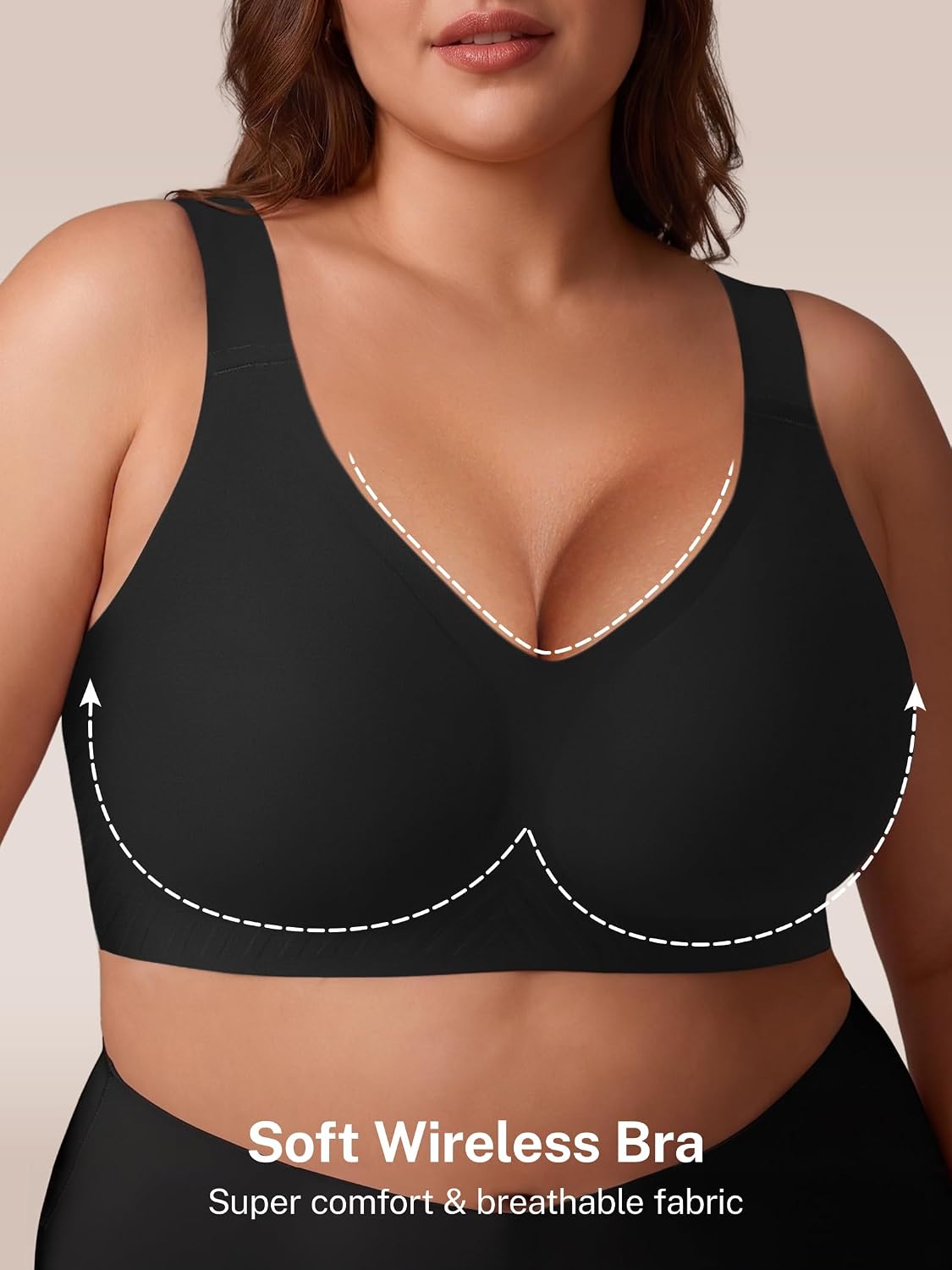 Detalle 2 de habibee Jelly Push-Up Bra, Wireless Full-Coverage Plus-Size Bra, 32D–46E