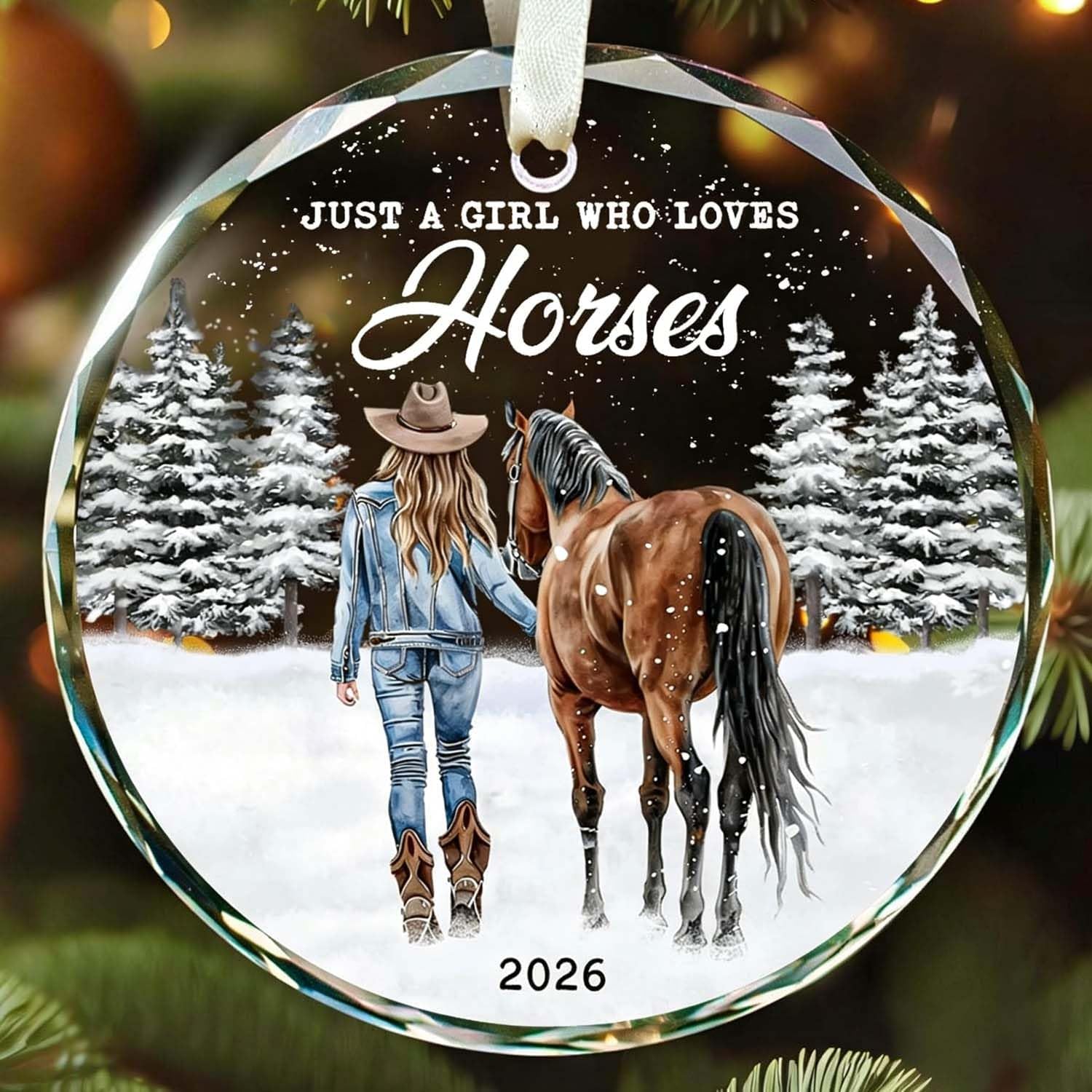 Detalle de Glass Horse Christmas Ornament 2026