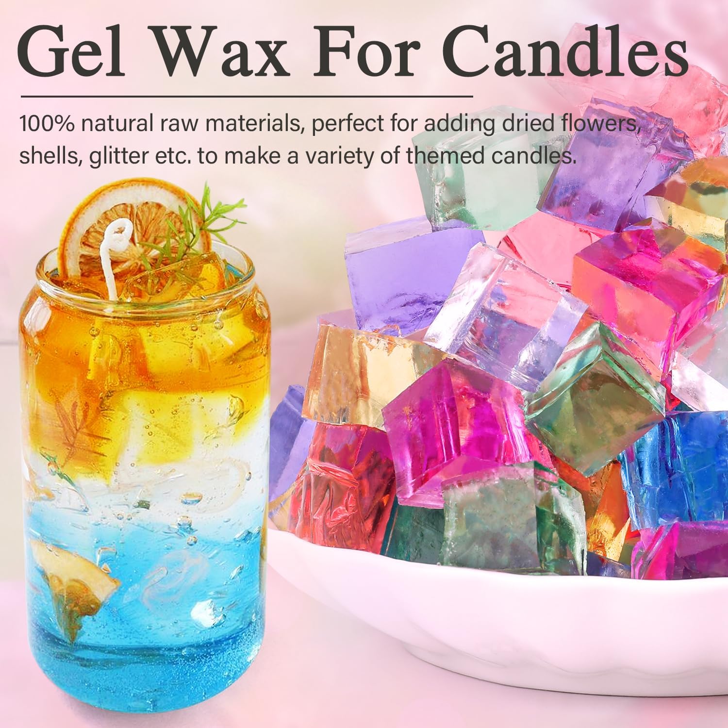 Detalle de Blingfun Jelly Candle Making Kit (9pcs Gel Wax, 7 Colours) – Beginner DIY Set