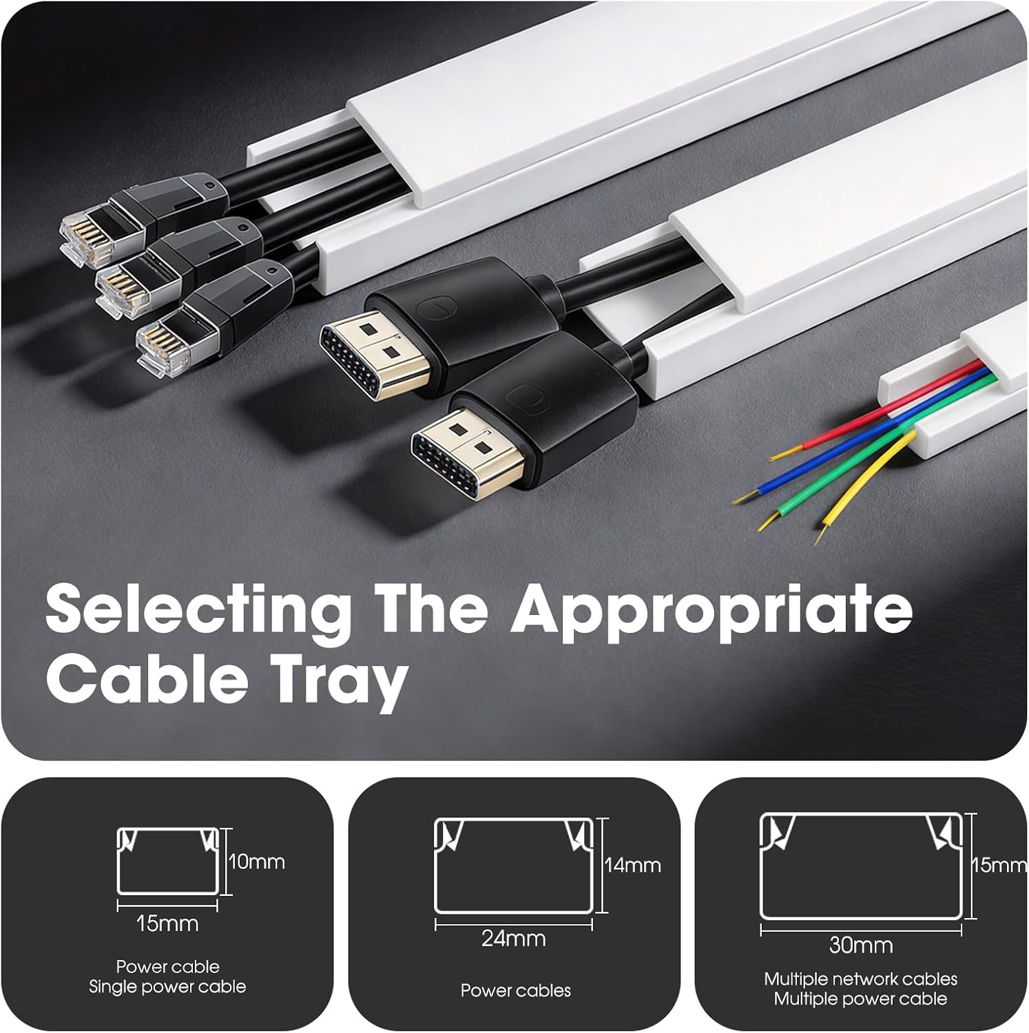 Detalle de Flow fire L400mm x W24mm cable trunking 4.8m