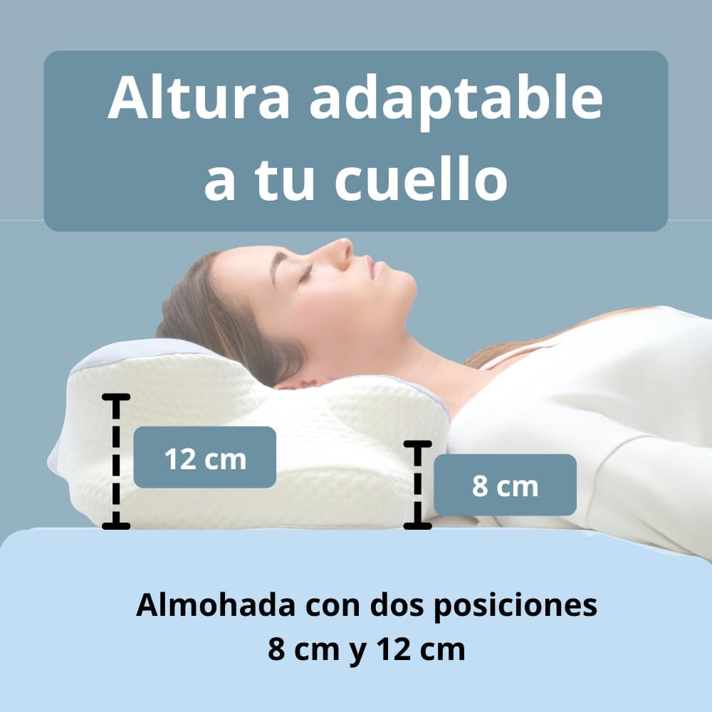 Detalle 2 de HelloPillow Almohada Cervical 60 x 35 x 8/12 cm