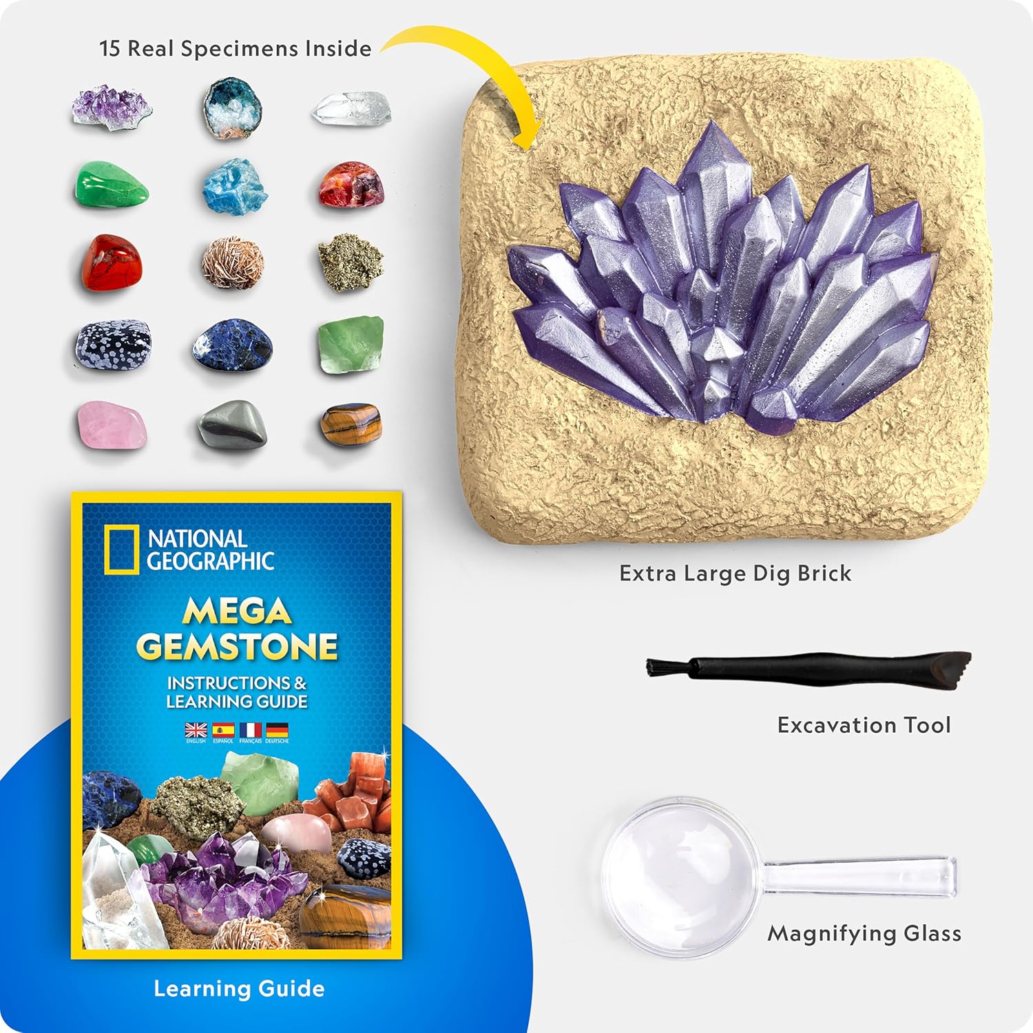 Thumbnail 5 de NATIONAL GEOGRAPHIC Mega Gemstone Dig Kit – Gemstones & Crystals Digging Kit