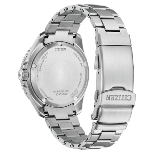 Detalle de Citizen Watch BN0260-54L: reloj Eco-Drive de acero con esfera azul y calendario