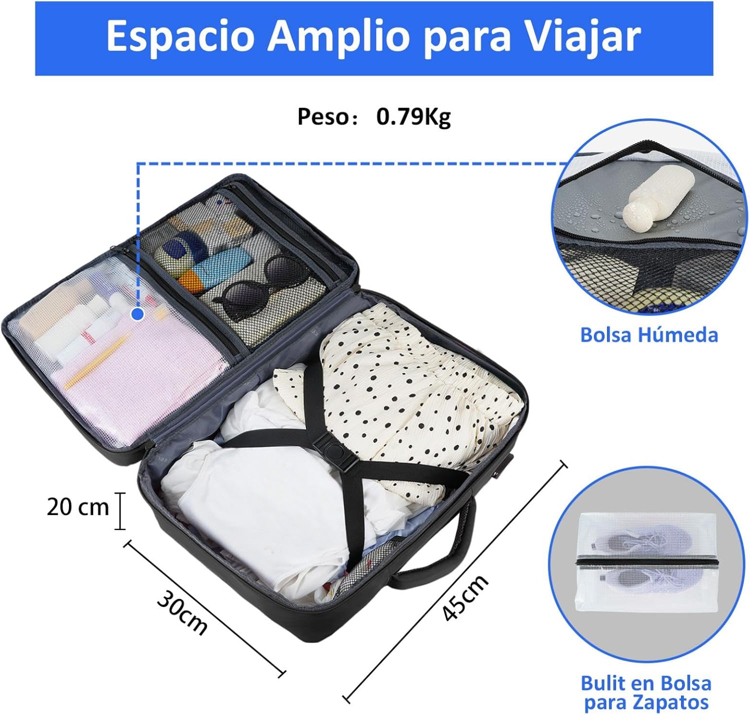 Thumbnail 2 de Taygeer Mochila 45x36x20 para cabina de avión con carga integrada y gran capacidad