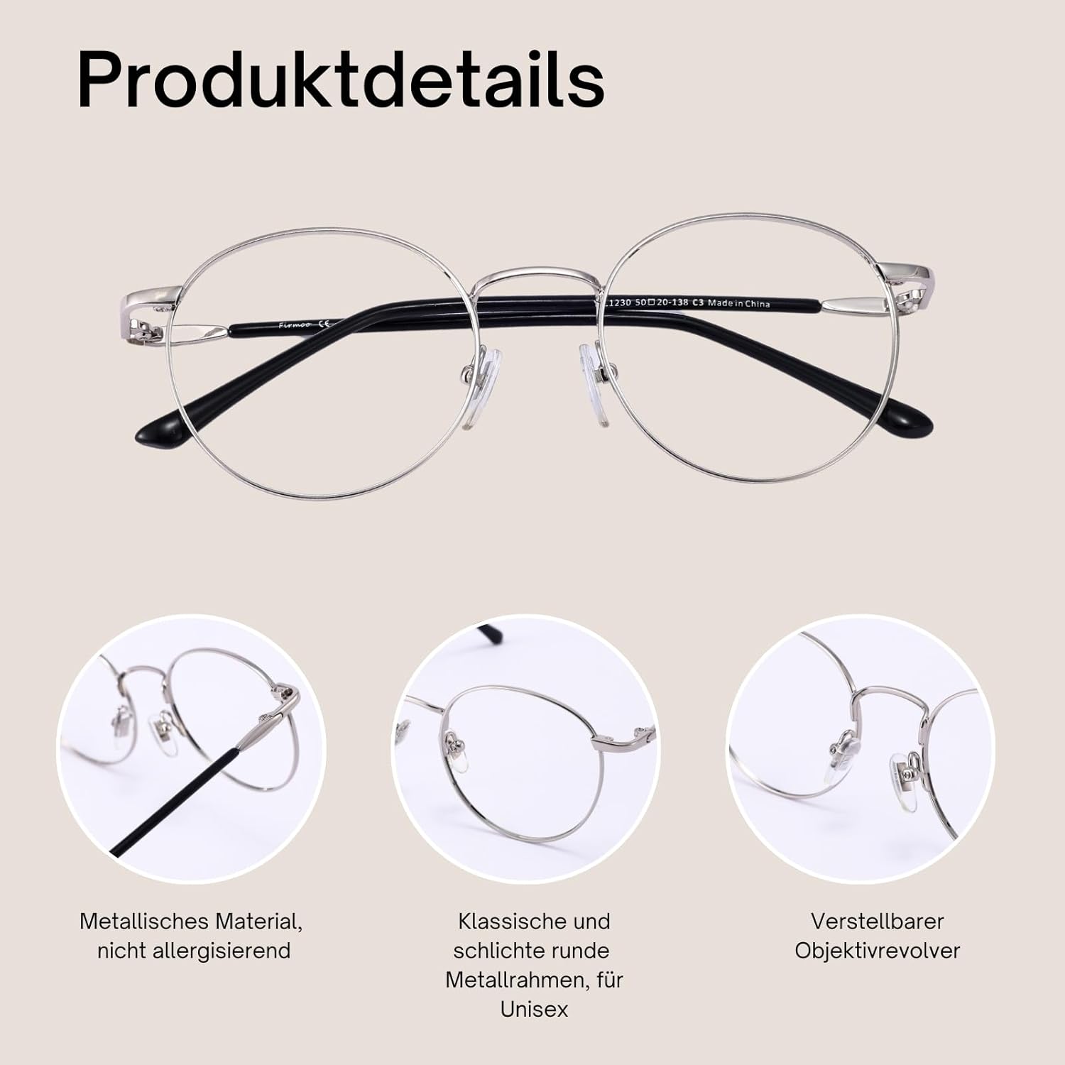 Thumbnail 4 de Firmoo Blaulichtfilter Brille (Lesebrille) mit 1,75x Vergrößerung – Anti-Glanz Computerbrille für PC, Handy & TV