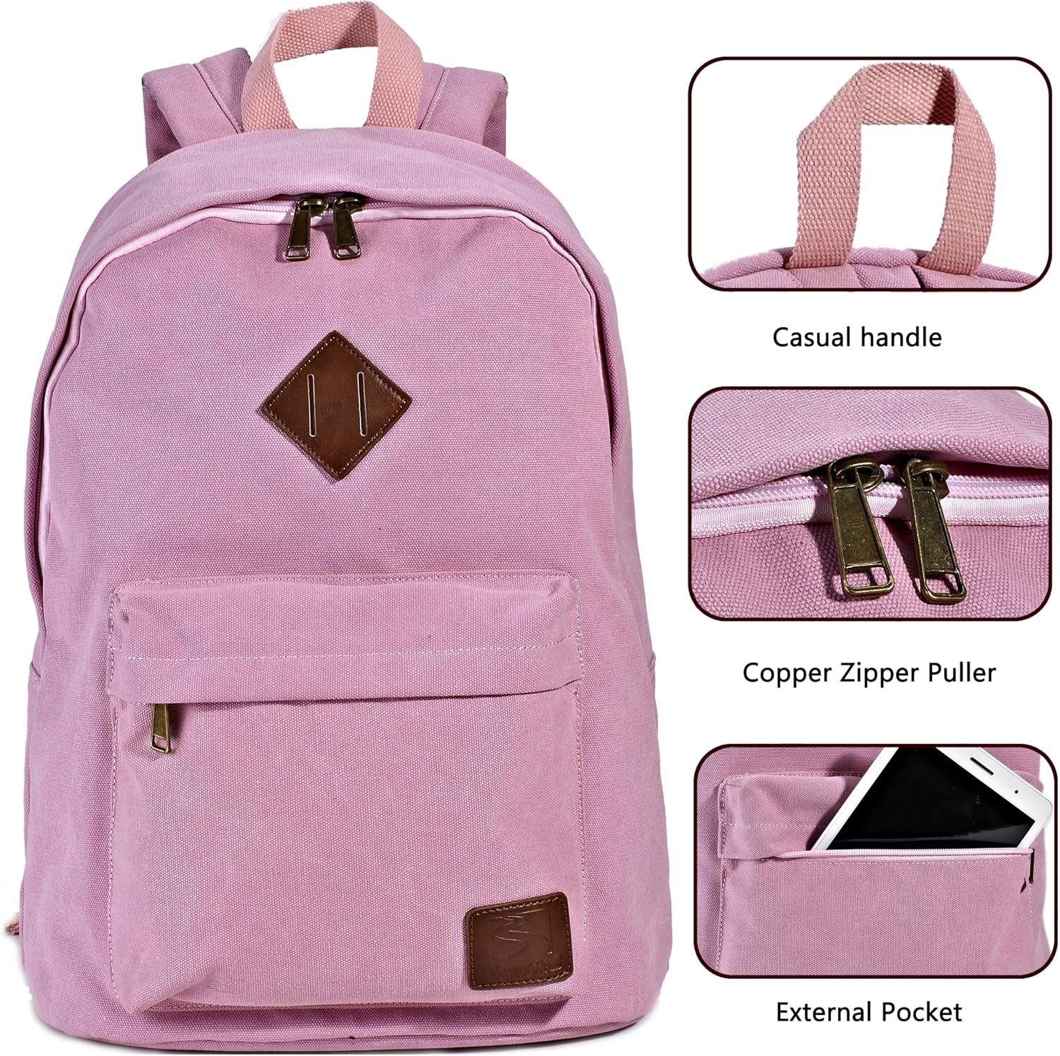 Thumbnail 3 de Seemeroad Canvas Vintage Backpack – lightweight travel daypack with laptop compartment