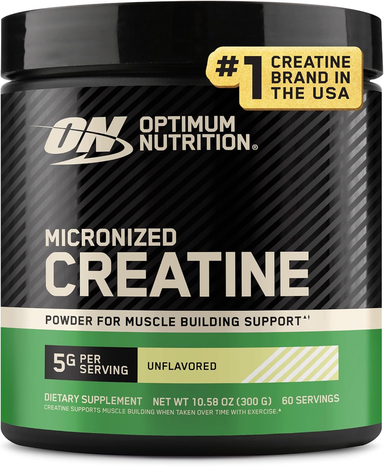 Optimum Nutrition Creatine Powder (5g per Serving, 60 Servings) – Unflavored Micronized Creatine Monohydrate