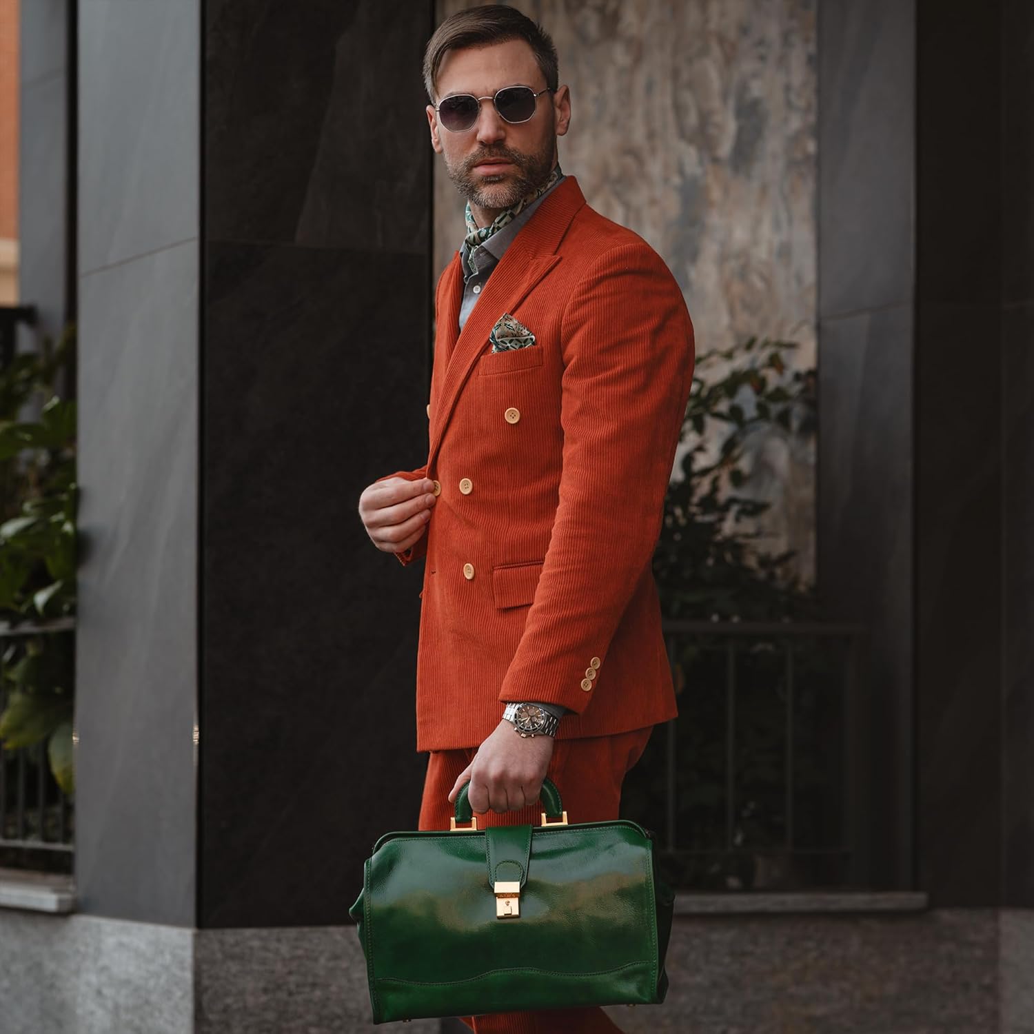 Thumbnail 1 de Time Resistance Leather Doctor Bag — Vintage Style Leather Briefcase for Men and Women