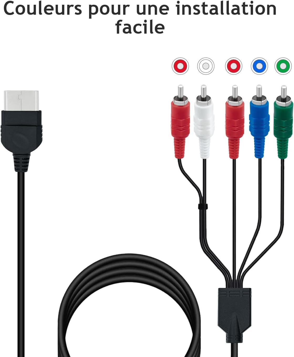 Thumbnail 5 de Gam3Gear Mcbazel : câble AV composant pour Xbox (166 cm) pour une image plus nette que le composite/RCA
