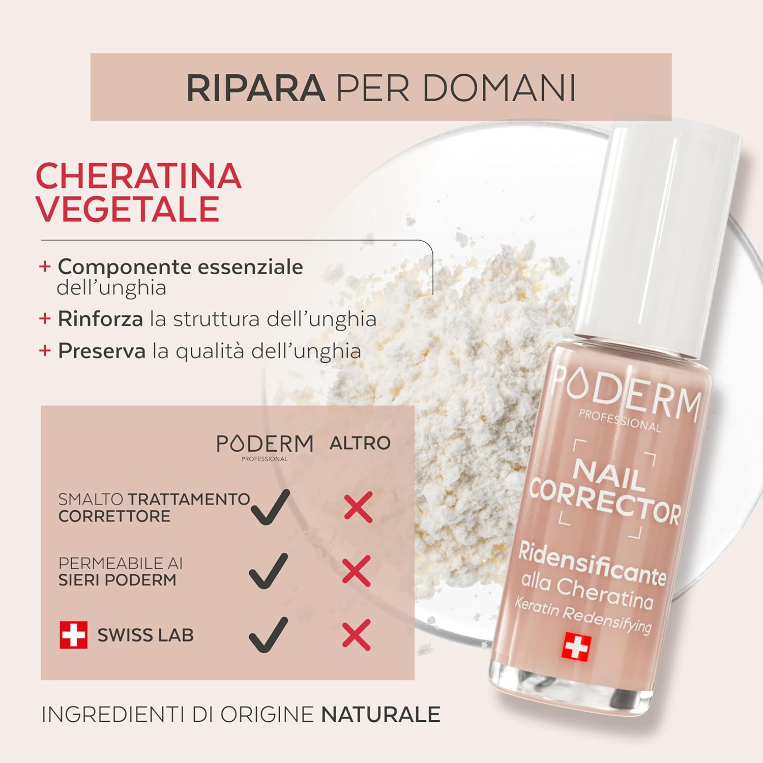 Thumbnail 3 de PODERM Smalto Trattamento Unghie Cheratina – Rinforza e Finish Nude Naturale (8 ml)