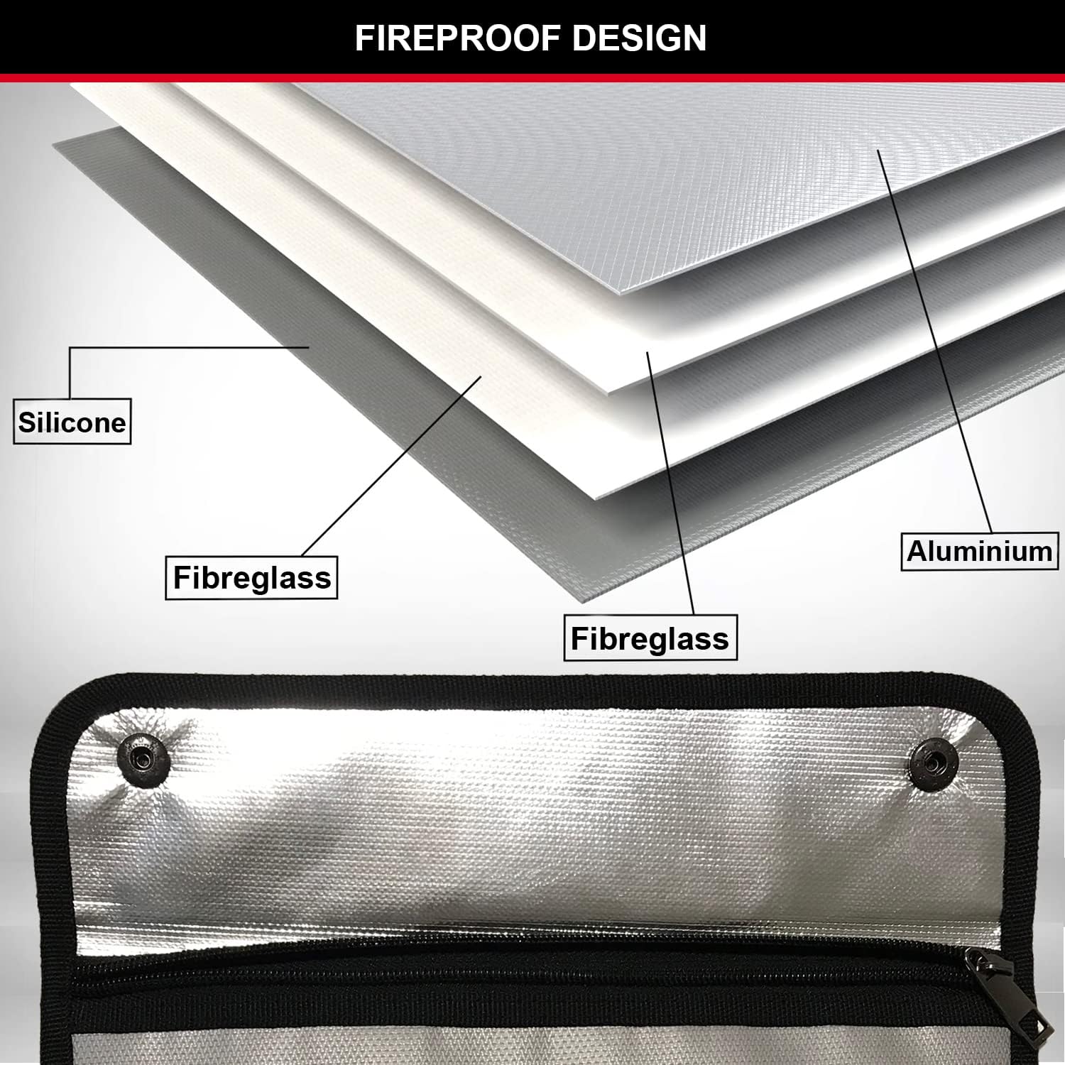 Thumbnail 2 de Master Lock FBWLZ0EURHRO Fireproof Document Bag, Silicone-Coated, 2.8 L