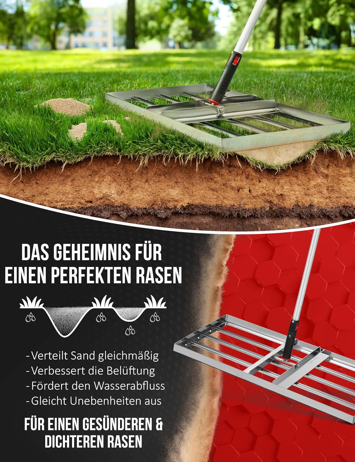 Detalle de Rasenrakel Edelstahl KSP-TEC 75 x 35 cm