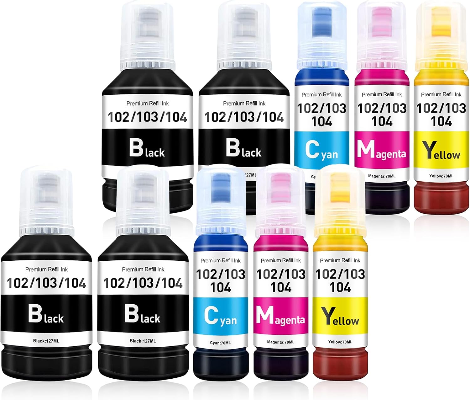 BAISINE 104 Inchiostro Compatibile per Epson – Multipack 140 ml/70 ml per stampanti Ecotank ET-