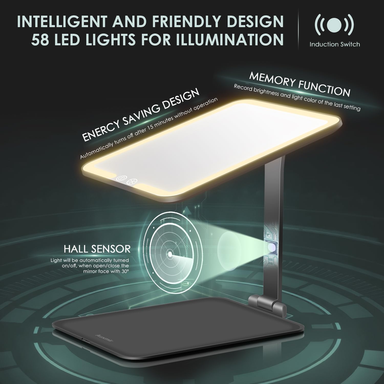 Thumbnail 6 de Auxmir LED Travel Makeup Mirror with Lights – Portable, Rechargeable and Dimmable