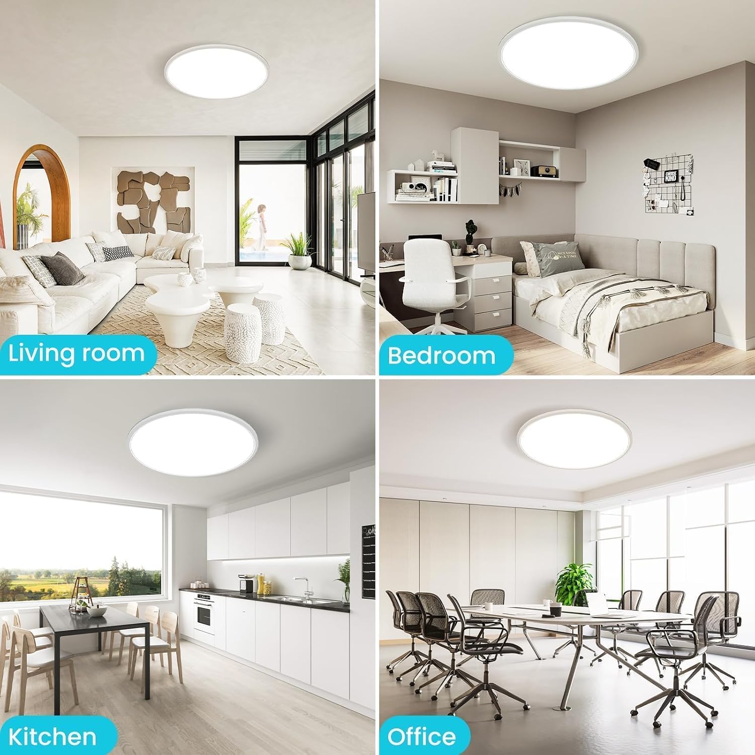 Thumbnail 6 de libtit LBT-17PA-3-WT 16.5-Inch LED Ceiling Light, 3-Pack, 3 Color Temperatures