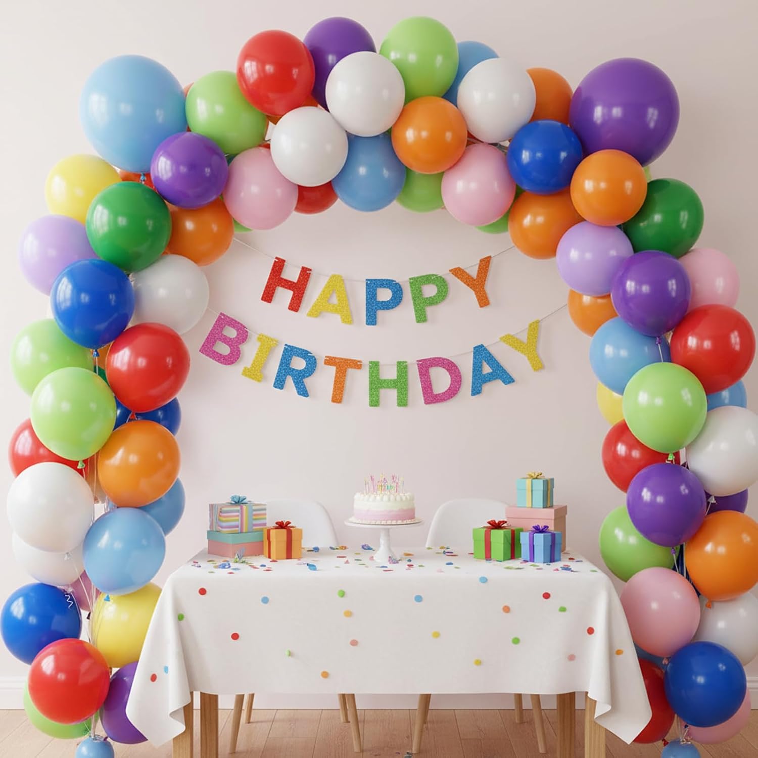 Detalle 2 de RUBFAC Rainbow Balloons 36pcs 18 Inch Large Rainbow Latex Balloons for Party Decor