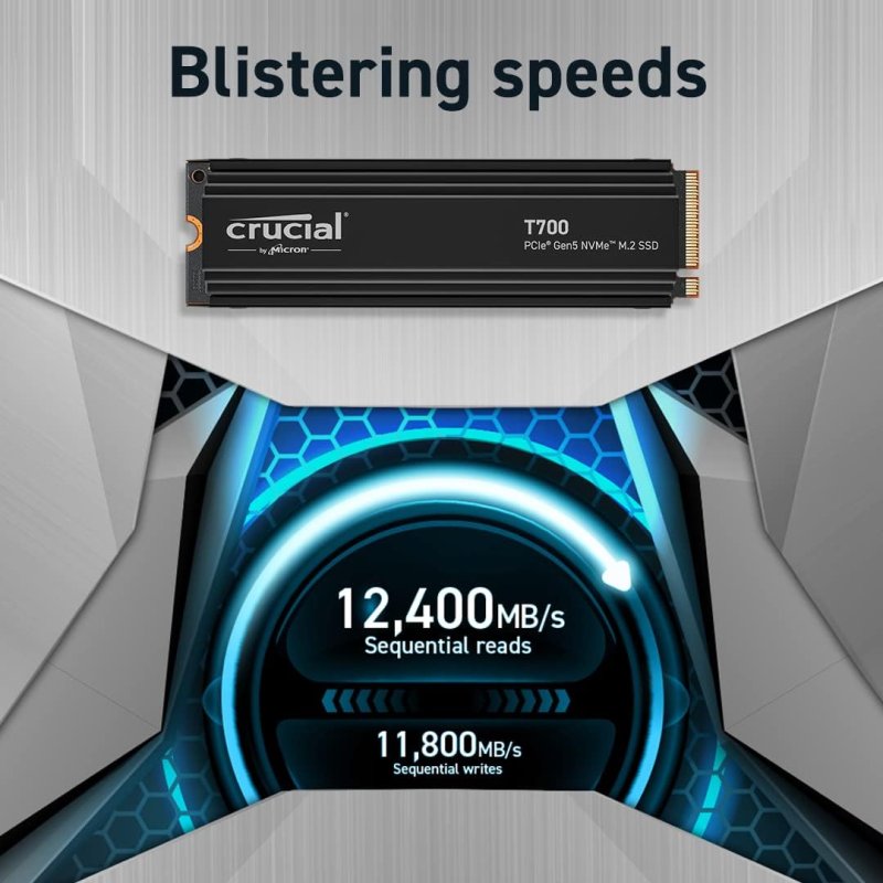 Detalle de Crucial T700 SSD NVMe PCIe Gen5 1 TB 💾