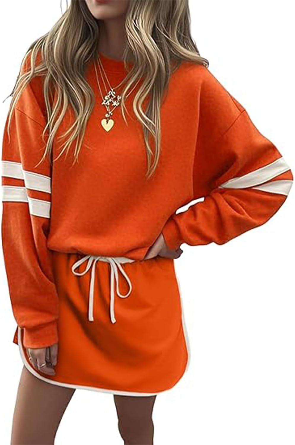 Detalle de Opemiby Women's Two-Piece Skort Set with Drawstring Waist